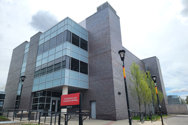 The Visualization and Simulation Building (VSIM) on the Carleton University campus.