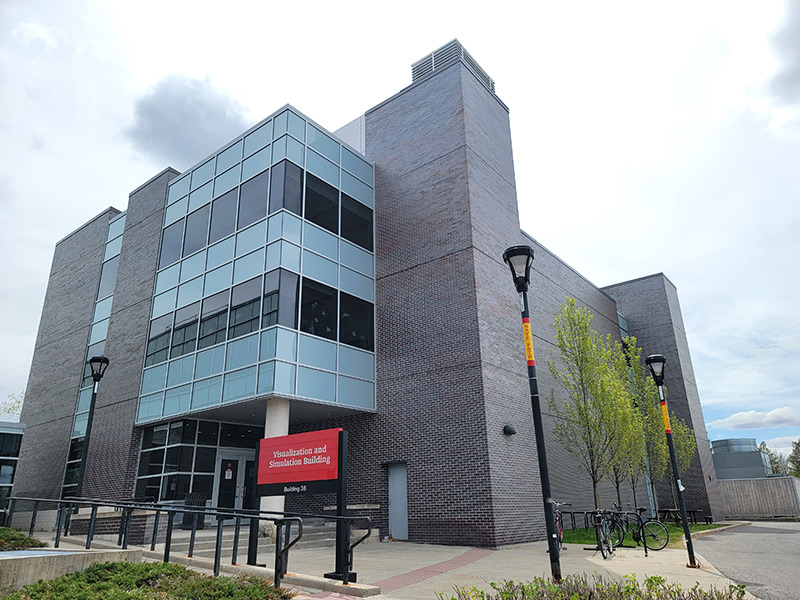 The Visualization and Simulation Building (VSIM) on the Carleton University campus.