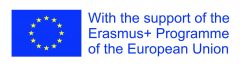 EU flag logo and acknowledgement "With the support of the Erasmus+ Programme of the European Union"