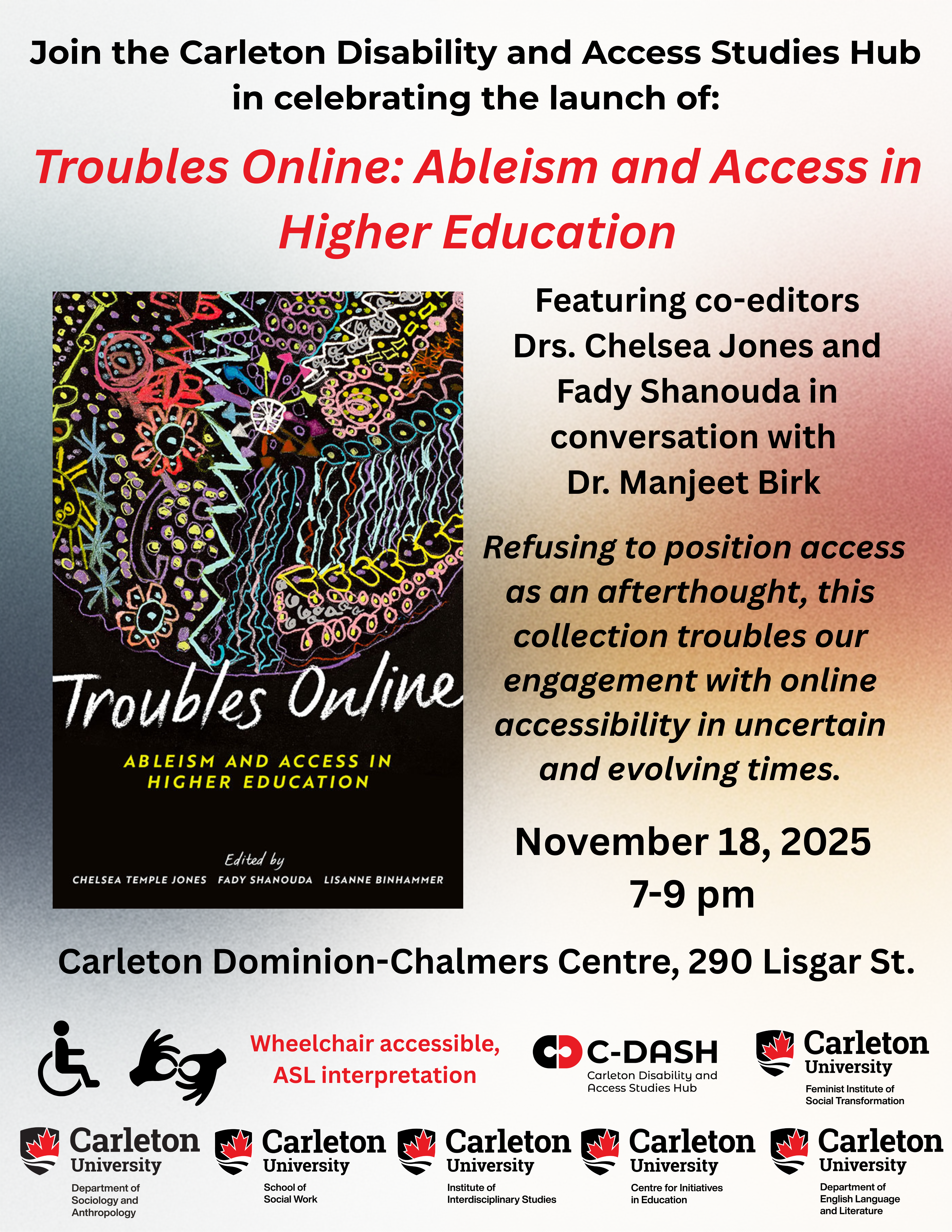 Nov 18, 2025 Event poster featuring book cover