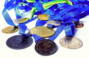 a photo of various medals