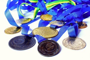 a photo of various medals