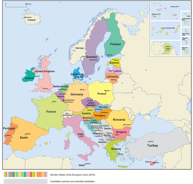 Map Of Europe Eu Learning
