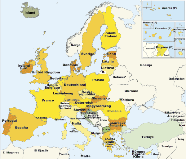 Map of Europe - EU Learning