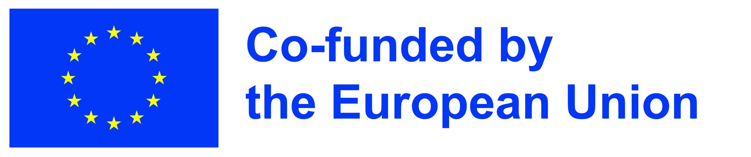 Color Yellow EU Flag Logo with acknowledgment statement co-funded by the EU