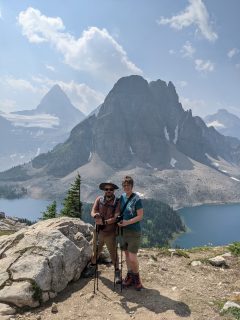 Tristan (pictured left) with partner Sophia visiting Mount Assiniboine Provincial Park in B.C.