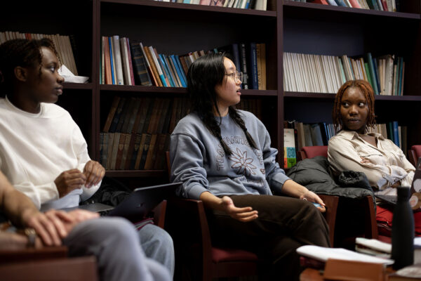 students in discussion
