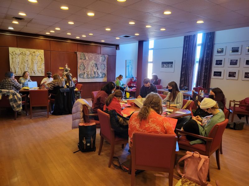 students in the lounge