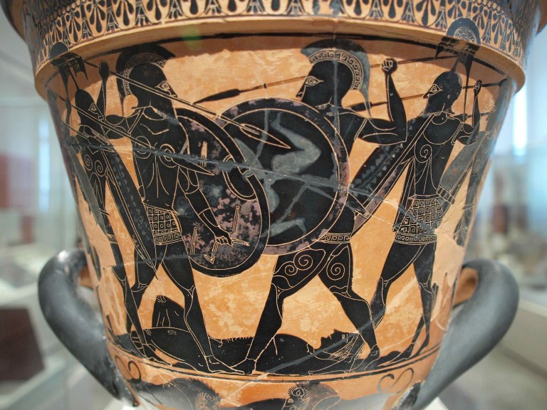 Battle over the body of Patroclus, from Homer’s Iliad. Vase