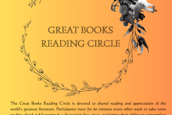 Reading Circle Sept 22, Oct 6 and 20th, Nov 3 and 17, Dec 1.