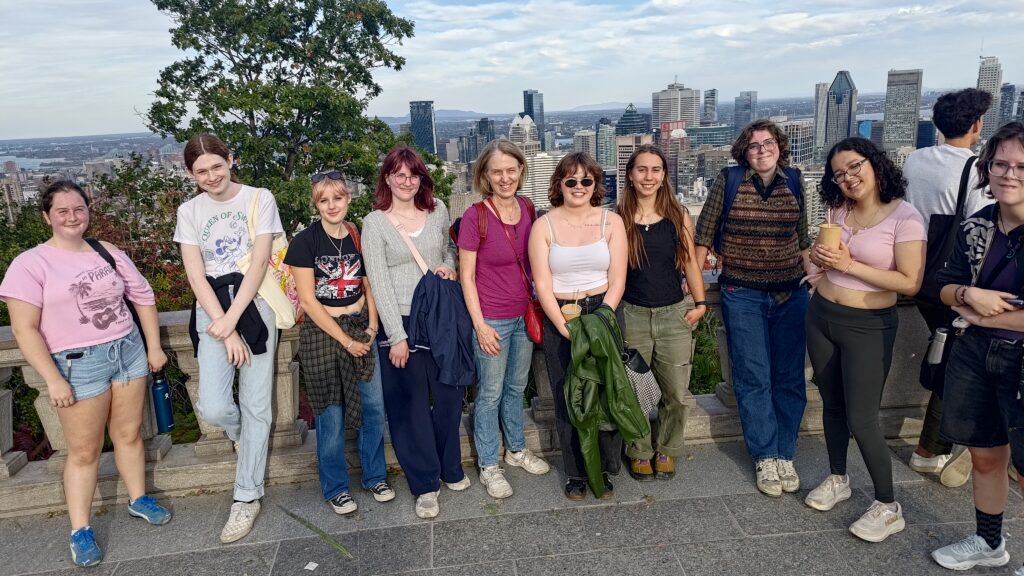 Students and faculty on top of Mount Royal in Montreal