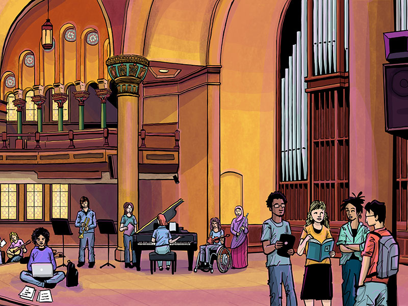 Carleton Dominion Chalmers students illustration