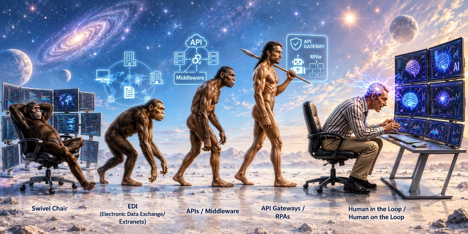 Evolution from swivel to chair to human in the loop.