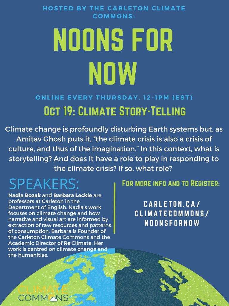 Oct 19: Climate Storytelling - Carleton Climate Commons Working Group