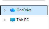 A screenshot of the OneDrive folder showing above This PC in the File Explorer window