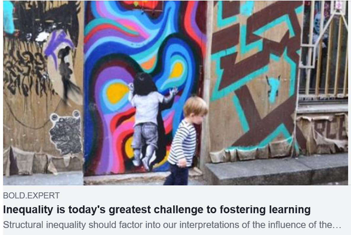 Inequality is today's greatest challenge to foster learning
