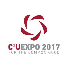 Logo for C2UExpo 2017, with the slogan "for the common good".