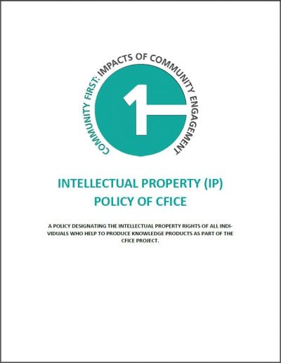 Cover page of CFICE's policy on intellectual property.