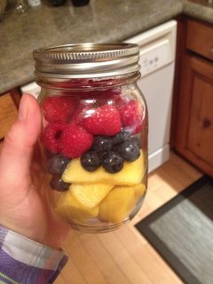 Mason jars are great for fruit salads!