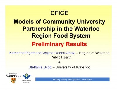 Title page image of the Models of Community University Partnership PowerPoint presentation.
