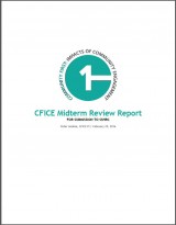 Cover page of the CFICE Midterm Review Report for SSHRC depicting the CFICE logo and title.