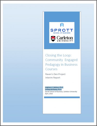 Title page of the "Closing the Loop: Community Engaged Pedagogy in Business Courses" report.