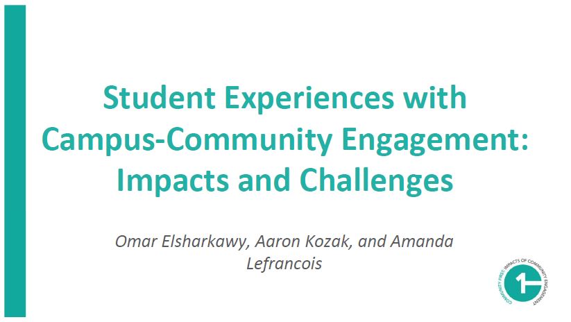 Title slide of the "Student Experiences of CCE" slide deck.