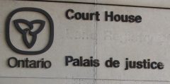 Canadian Press photo of the Ontario Court House sign.