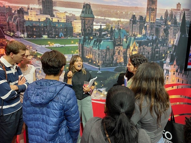 Lara Karaian specking to group