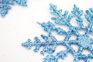 Blue Snowflakes on white background.