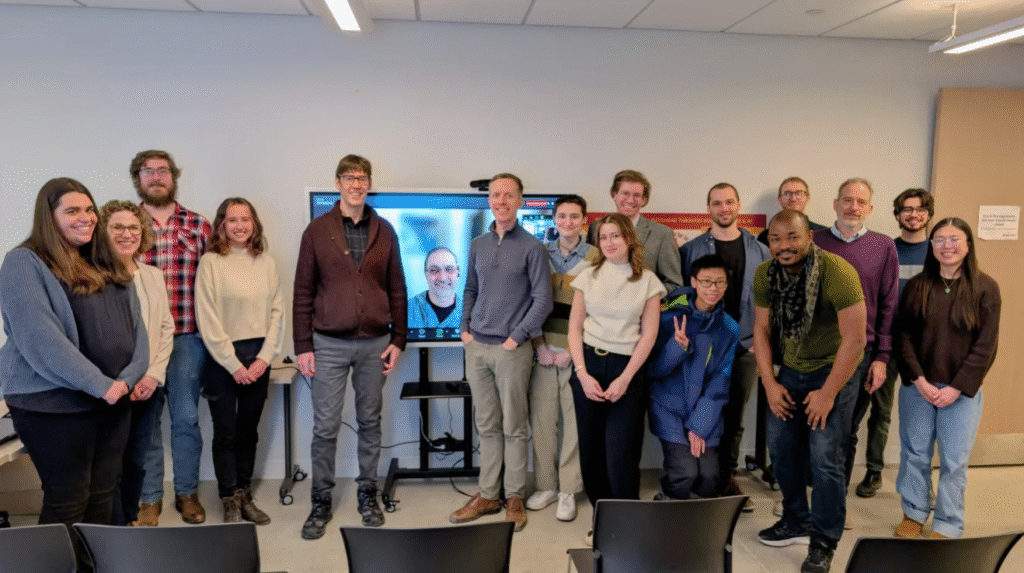 A photo of the various students and professors involved