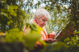 Senior woman in forest setting