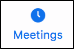 Screenshot of the Meetings button.