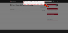 Screenshot of secret URL page