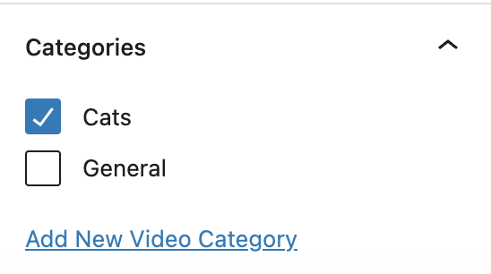 Video categories