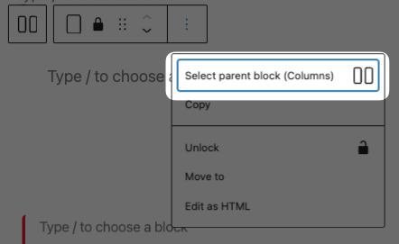 Select Parent block