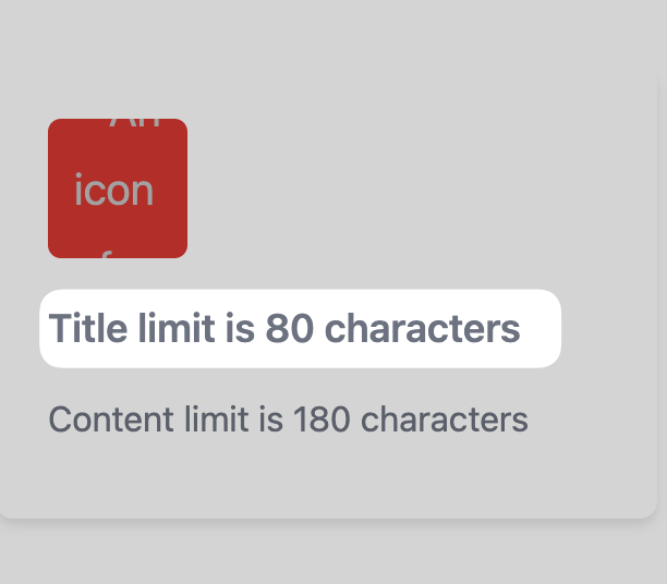 Title area for Icon Block