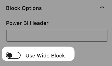 Power BI Wide Block Option