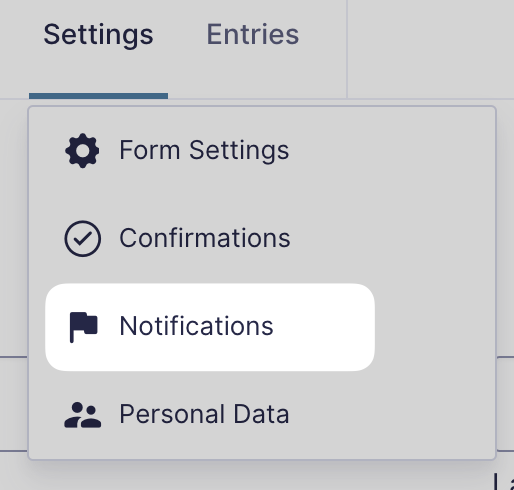 Notifications menu