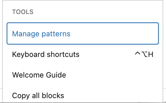 Manage patterns