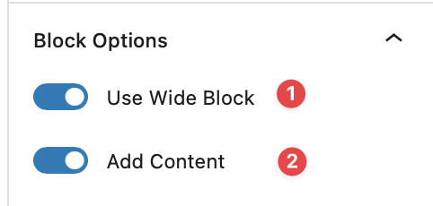 Block options