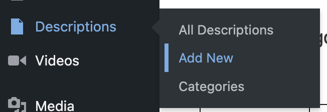 Add a descriptions block