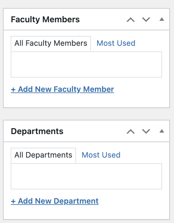 Add category for faculty or department
