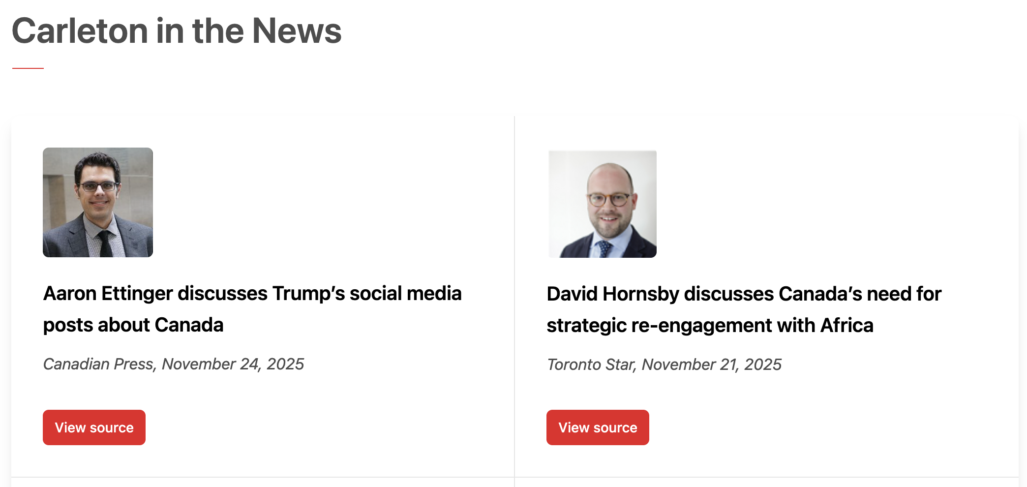 In the Media example from Carleton Newsroom