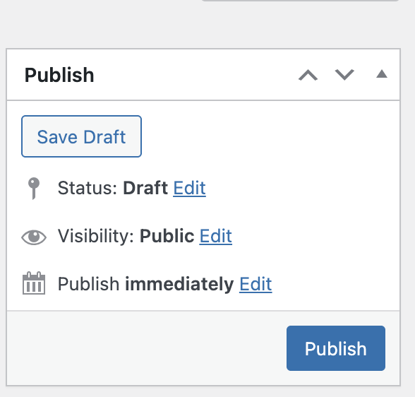 Save draft or publish button