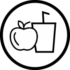 Icon indicating food and drink provided