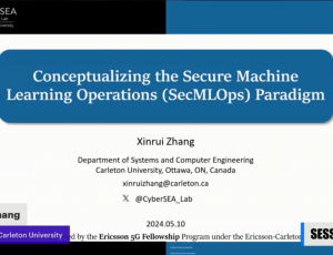 Xinrui Zhang presenting her research on the SecMLOps paradigm