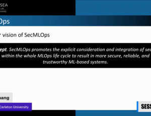 Xinrui Zhang explaining the fundamental concept of SecMLOps
