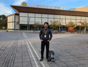 Alvi Jawad after arriving at the EuroUSEC 2024 conference venue Karlstad University, Sweden