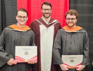 Dylan Léveillé, Jason Jaskolka, and John Breton at Convocation 2024